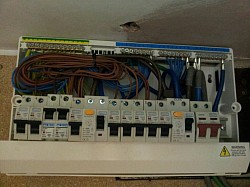 Consumer unit install future proofed with long wiring 