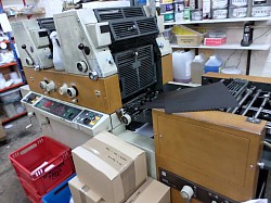 Printing machinery in busy printshop accrington