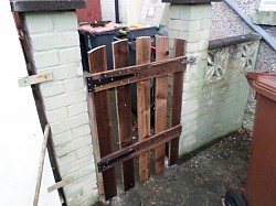 Low cost replacement gate made and fitted