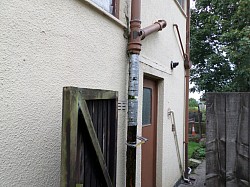 1946 asbestos soil pipe rotted, prior to removal