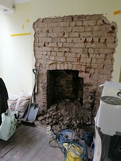 Opening up chimney brest for new kitchen/cooker