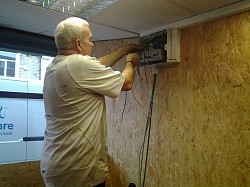 fuseboard work at shop to feed ovens