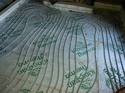 underfloor heating circuits on kingspan above wackered and membraned sub floor