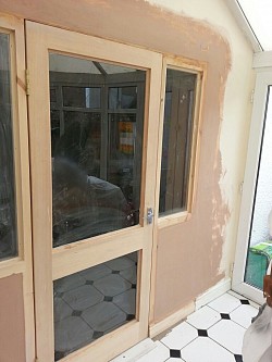 Door/windows installed to separate conservatory from lounge(woodwork made for me by JAS timber )
