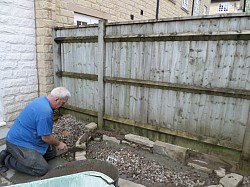 Additional rustic flowerbed in progress for repeat customer