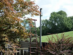 Pole installed in 3 ft concrete base to take satellite dish